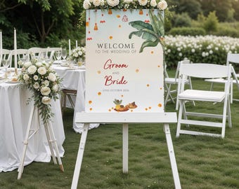 Tamil Wedding Welcome Sign, Hindu / Indian Decor, Editable Canva Template (Digital Download)