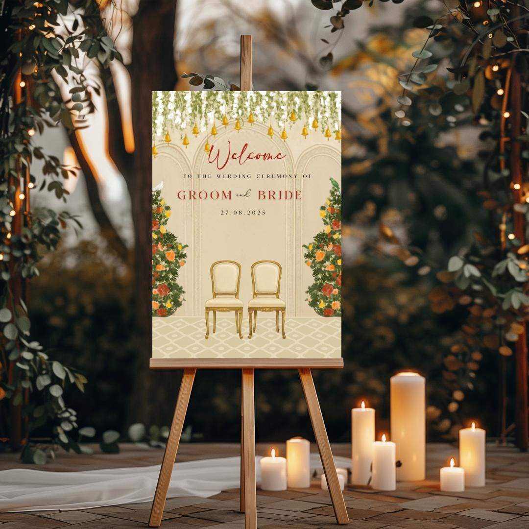 Tamil Wedding Welcome Sign, Indian Decor, Editable Template (digital ...