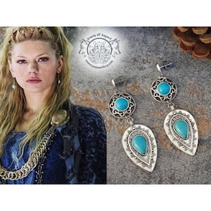 Lagertha Inspired Shield Drop Earrings, Shield Maiden, Women's Viking Earrings, Pagan Style Jewellery