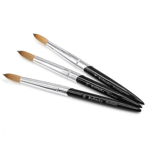 6x Pure Kolinsky Acrylic Crimped Nail Brush Etsy