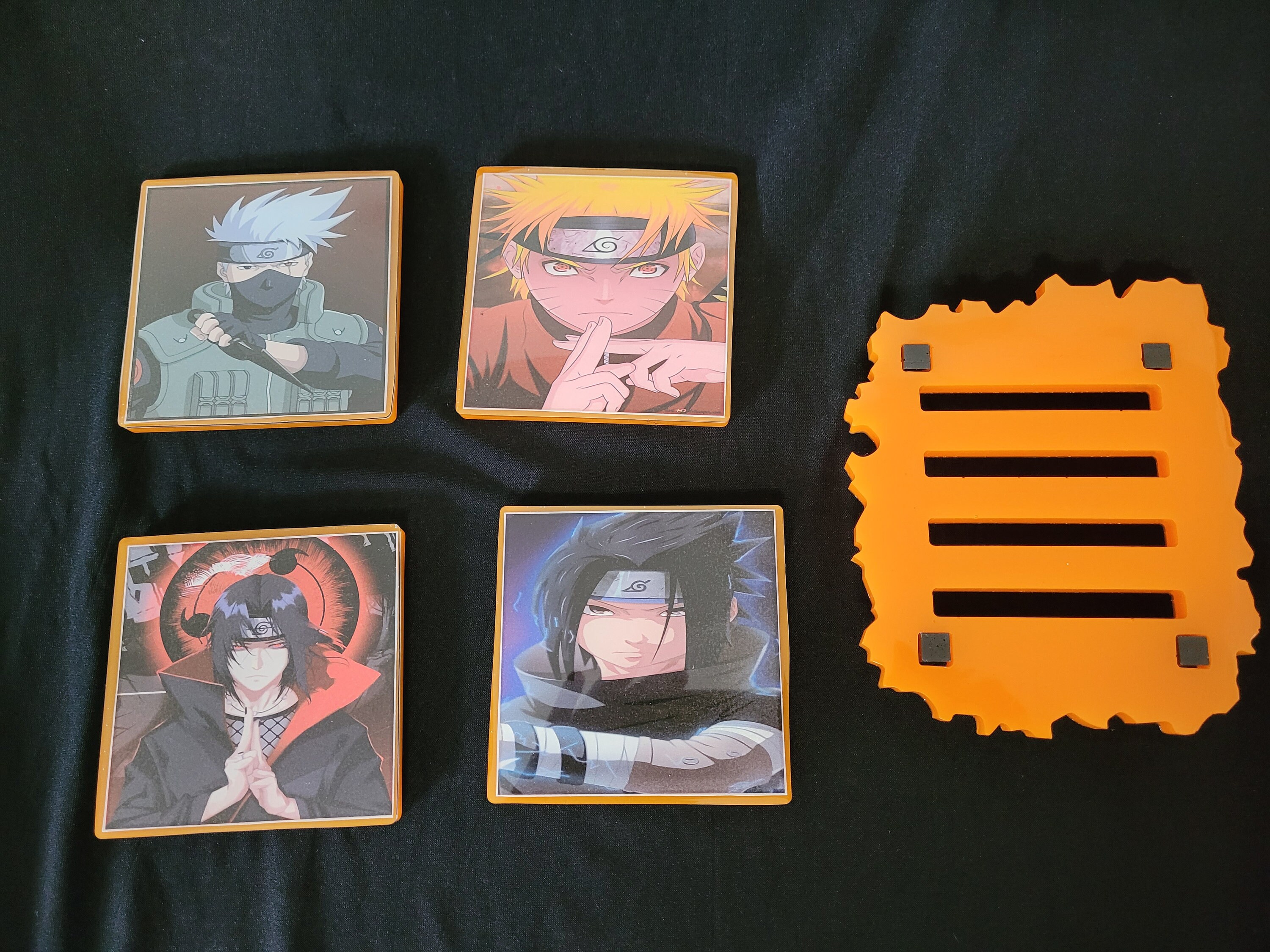 Set of 6 Naruto Wooden Coasters - Cup Holder - Anime - Manga