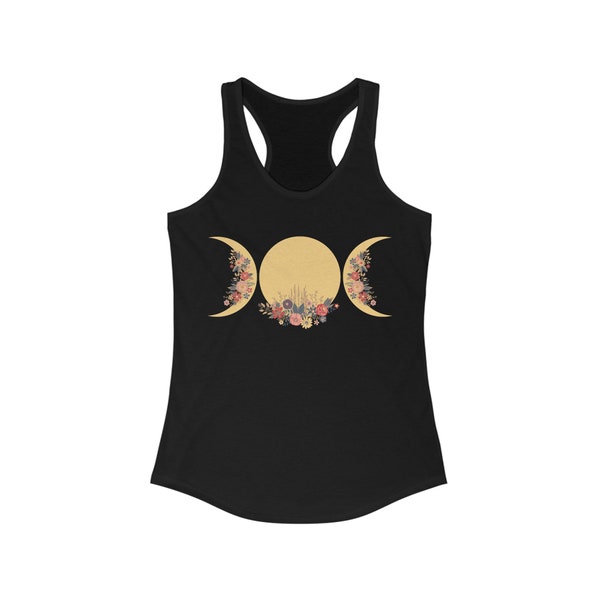 Floral moon witch tank top, shirt, sleeveless, witchy, flowers
