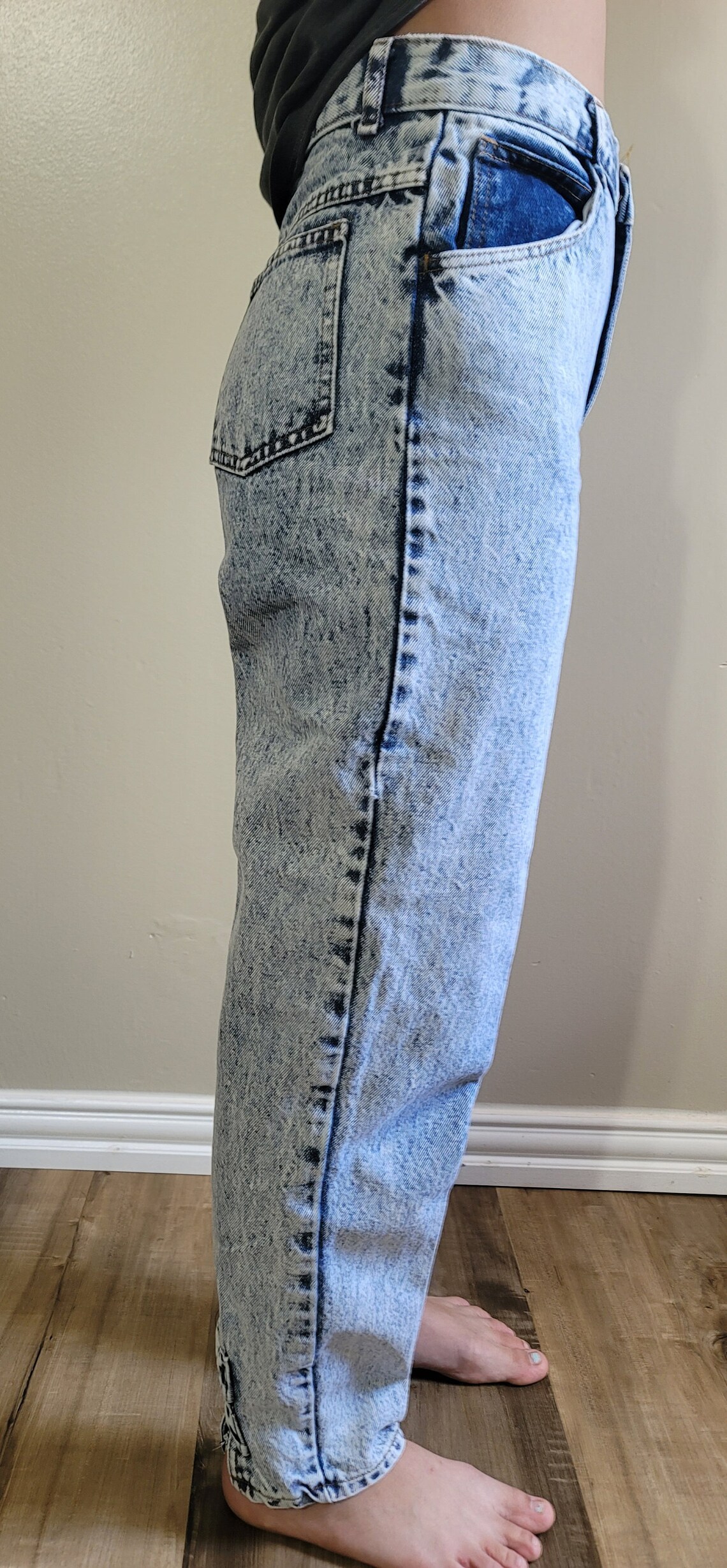 Vintage Acid Washed Carbon Copies Jeans With Bows on Back Etsy