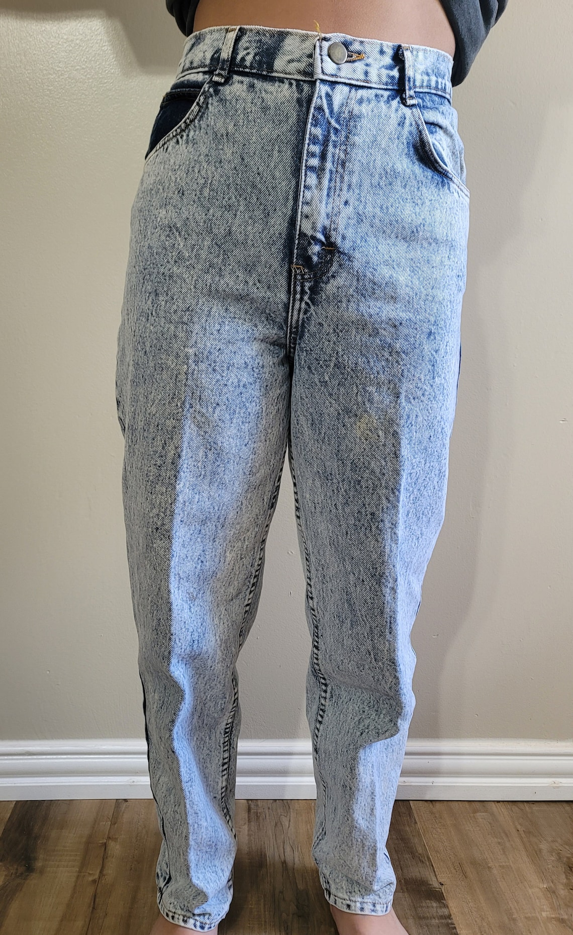 Vintage Acid Washed Carbon Copies Jeans With Bows on Back Etsy