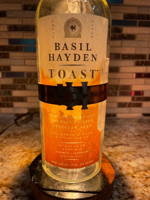Basil Hayden TOAST Small Batch Bottle Lamp on Reclaimed Etsy