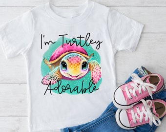 Turtle Shirt for Kids and Baby - I'm Turtley Adorable Baby Sea Turtle Shirt - Cute Turtle Kids Tees - Sea Turtle Tee for Infant and Toddler