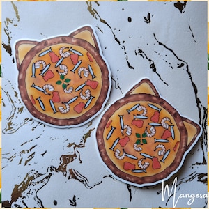 Cat Pizza Sticker: Kawaii Laptop Decal