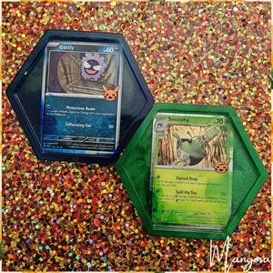 Glow in the Dark Resin Coaster: Hexagon Card Design