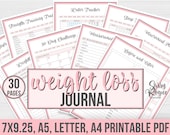 Weight Loss Journal Printable, Fitness Planner, Weight Loss Tracker, Workout Planner, Workout Tracker, Printable Planner, Fitness Journal