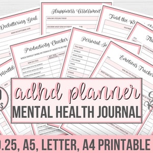 ADHD Planner, ADHD Planner Adult, Adult ADHD Planner Printable, Productivity Planner, Daily Tracker, adhd printable planner