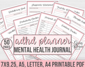 ADHD Planner, ADHD Planner Adult, Adult ADHD Planner Printable, Productivity Planner, Daily Tracker, adhd printable planner