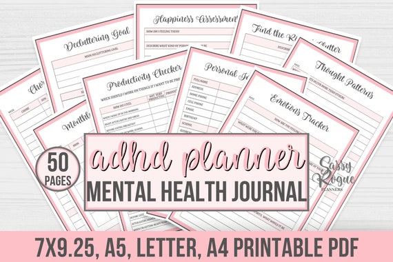 ADHD Planner, ADHD Planner Adult, Adult ADHD Planner Printable, Productivity Planner, Daily Tracker, adhd printable planner
