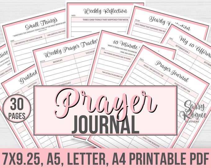 PRINTABLE Prayer List, Digital Planner Insert, Bible Journaling Prayer ...
