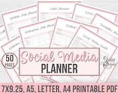 Social Media Planner Printable, Social Media Planner For Instagram, Social Media Marketing Planner, Printable Planner, Business Organizer,