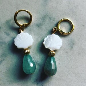 Trendy Mushroom Heart drop huggie hoop earrings