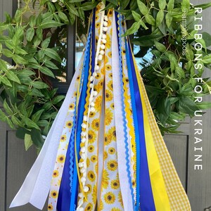 Sunflower, blue, white, yellow ribbons for Ukraine Ribbon Set