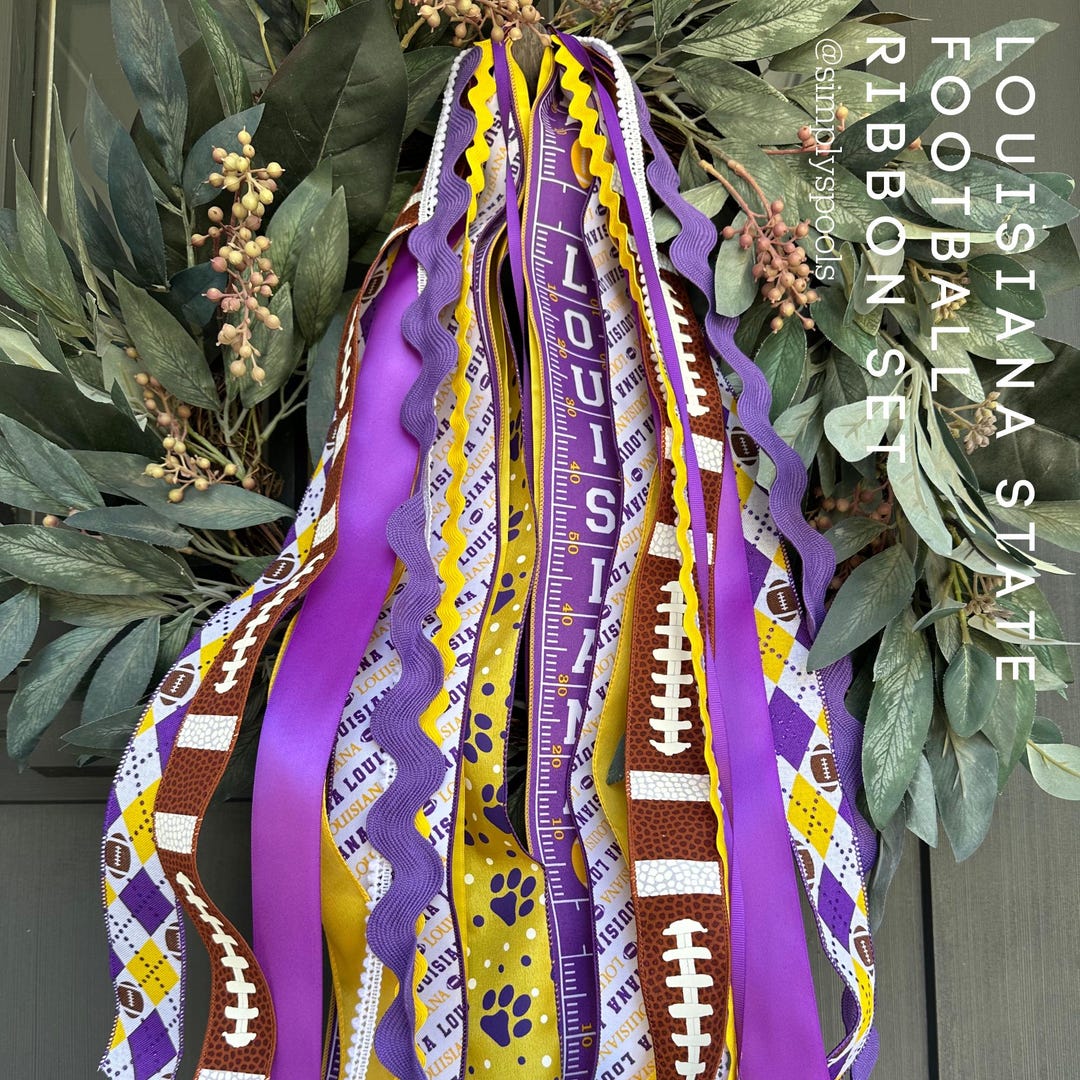 Lsu Boot Ribbons LSU Football Ribbon Set by Simply Spools - Etsy