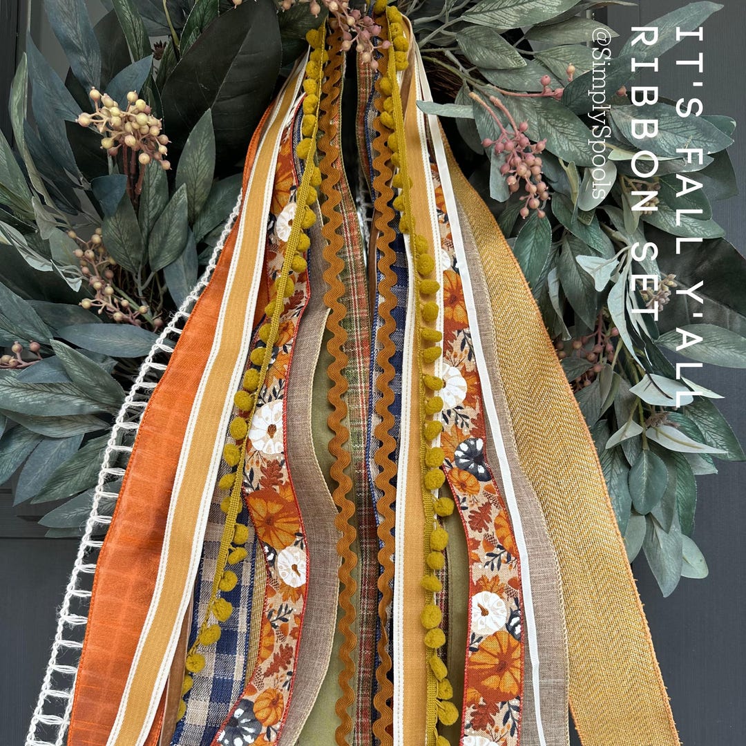It's Fall Y'all Autumn Ribbon Set: Rust, Cream, Moss, Mustard, Orange ...