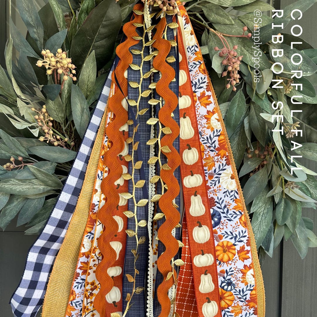 Colorful Fall Ribbon Set Autumn Ribbon Bundle - Etsy
