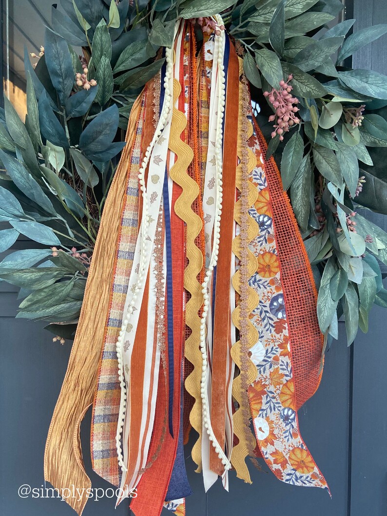 Autumn Hues Ribbon Set: Rust, Navy, Mustard, Cream, Leaves Ribbon ...