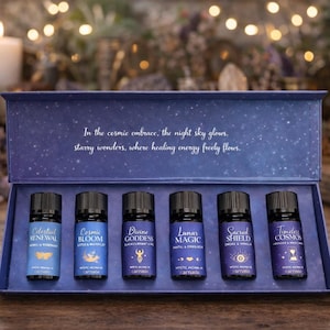 Duftöl Set Starry Night – Magische Aromatherapie Geschenkbox, ätherische Öle für Diffuser, Whimsical Gift, Ostern,Witchy Selfcare Ritual