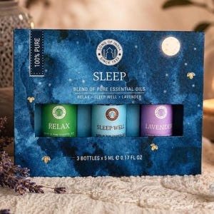 Ätherische Öle Set, Schlaf Gut Öl, Aromatherapie Diffusor Öl, Lavendelöl Bergamotteöl Grapefruitöl Kamille, Entspannung Geschenk für Frauen