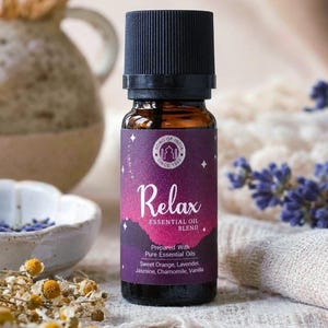 Relax Ätherisches Öl Blend 10ml – Lavendel Jasmin Vanille | Aromatherapie Duftöl Diffuser Ölbrenner | Entspannung Schlaf Geschenk