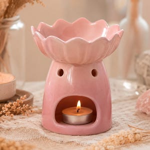 Duftlampe Lotus Keramik, Aromalampe Geschenk Frauen, Wax Melts Duftlampe, Ätherische Öle Diffuser, Wellness Spa Geschenk