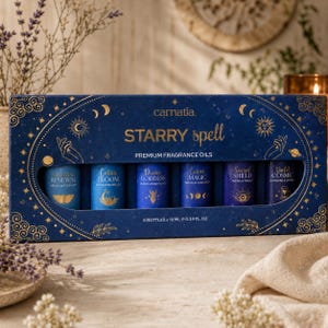 Ätherische Öle Set 6er Geschenkbox, Starry Spell Duftöl Diffuser Öle Aromatherapie Natürlich, Green Witch Deko, Spirituelles Geschenk