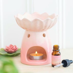 Duftlampe Seerose für Selfcare & Wellness Liebhaber – Aromatherapie Öle Diffuser, Wax Melt Burner,Muttertag Geschenk, Yoga Geschenk,Floral