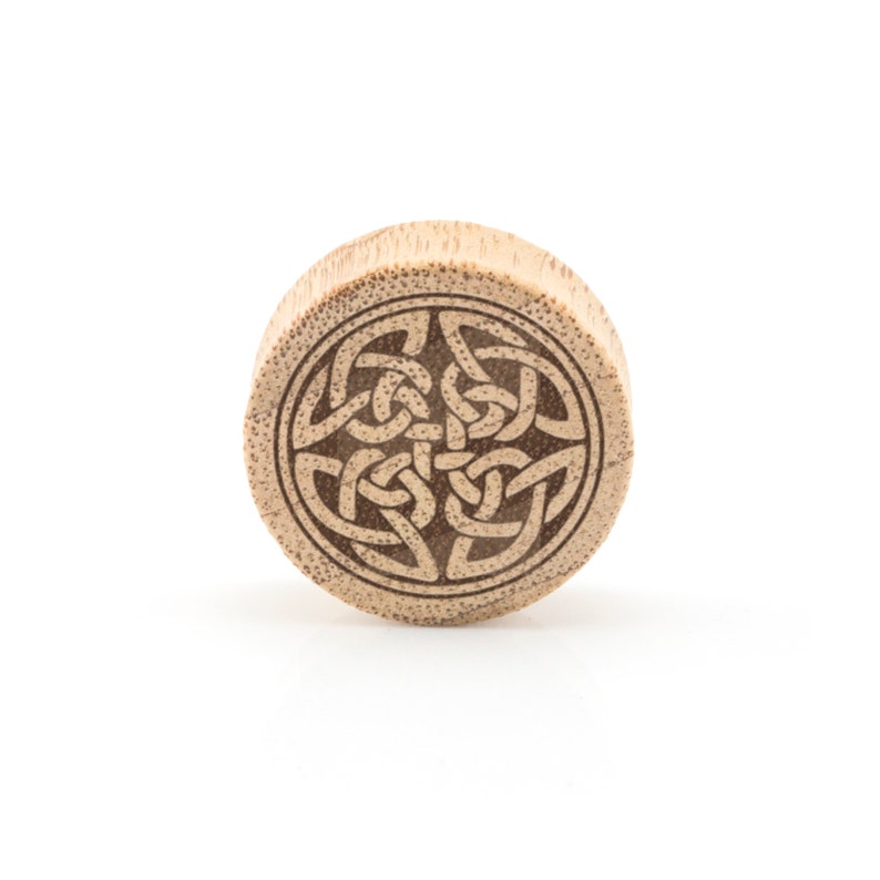 Celtic Knot Wood Ear Plug Ear Gauge Laser Engraved Bamboo & Etsy