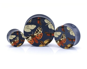 Freedom Fashion Hawaiian Flower Print Acrylic UV Double Flared Ear Gauge Plug Sold by Pair Freedom Fashion Hawaiian Flower Print Acrylic UV Double Flared Ear Gauge Plug Sold by Pair