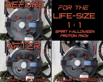 Cyclotron Mod for Ghostbusters Spirit Halloween LIFE-SIZE Proton Pack / Speaker hole cover (2 versions, choose one + Raw or Finished)