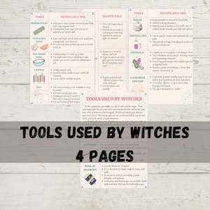 Tools Used By Witches Grimoire Pages| Witchcraft Book| Book Of Shadows