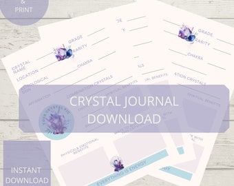 Page du livre des ombres de cristal | Modèle de grimoire vierge | BOS imprimable