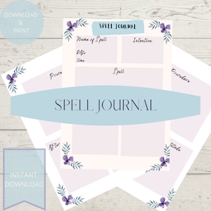 Spell Journal -2 Pages | Blank Grimoire Templates | BOS Printable
