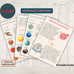 Astrology Grimoire Pages| Witchcraft Book |Book Of Shadows