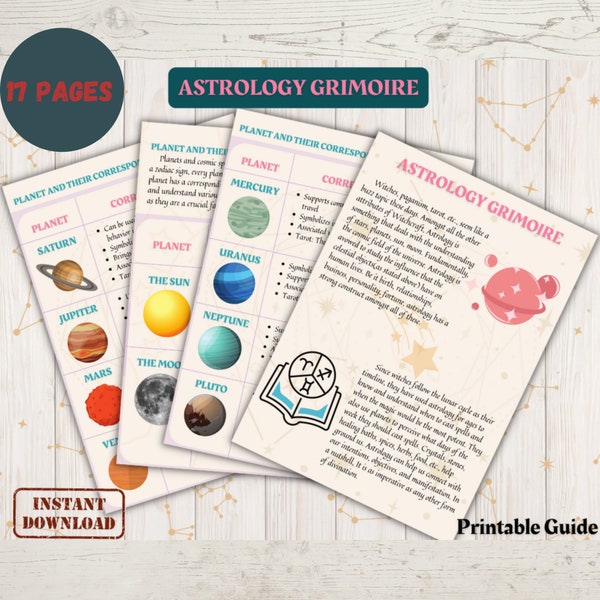 Astrology Grimoire Pages| Witchcraft Book |Book Of Shadows