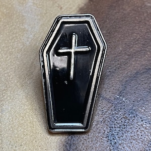 Coffin Enamel Pin - coffin pin
