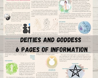 Deities And Goddess Grimoire Pages| Witchcraft Book| Book Of Shadows