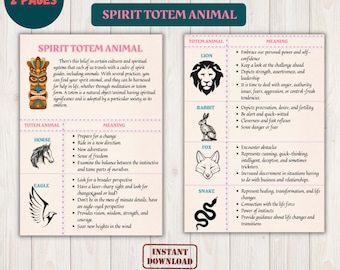 Spirit Animal Cheat Sheet