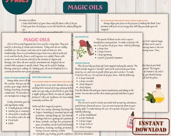 Magic Oils Grimoire Pages| Witchcraft Book |Book Of Shadows