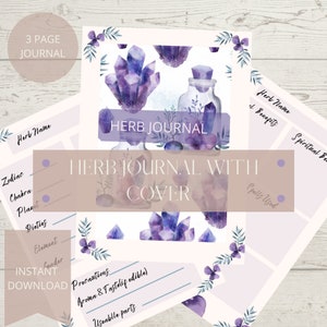 Herbs Journal -3 Pages | Blank Grimoire Templates | BOS Printable