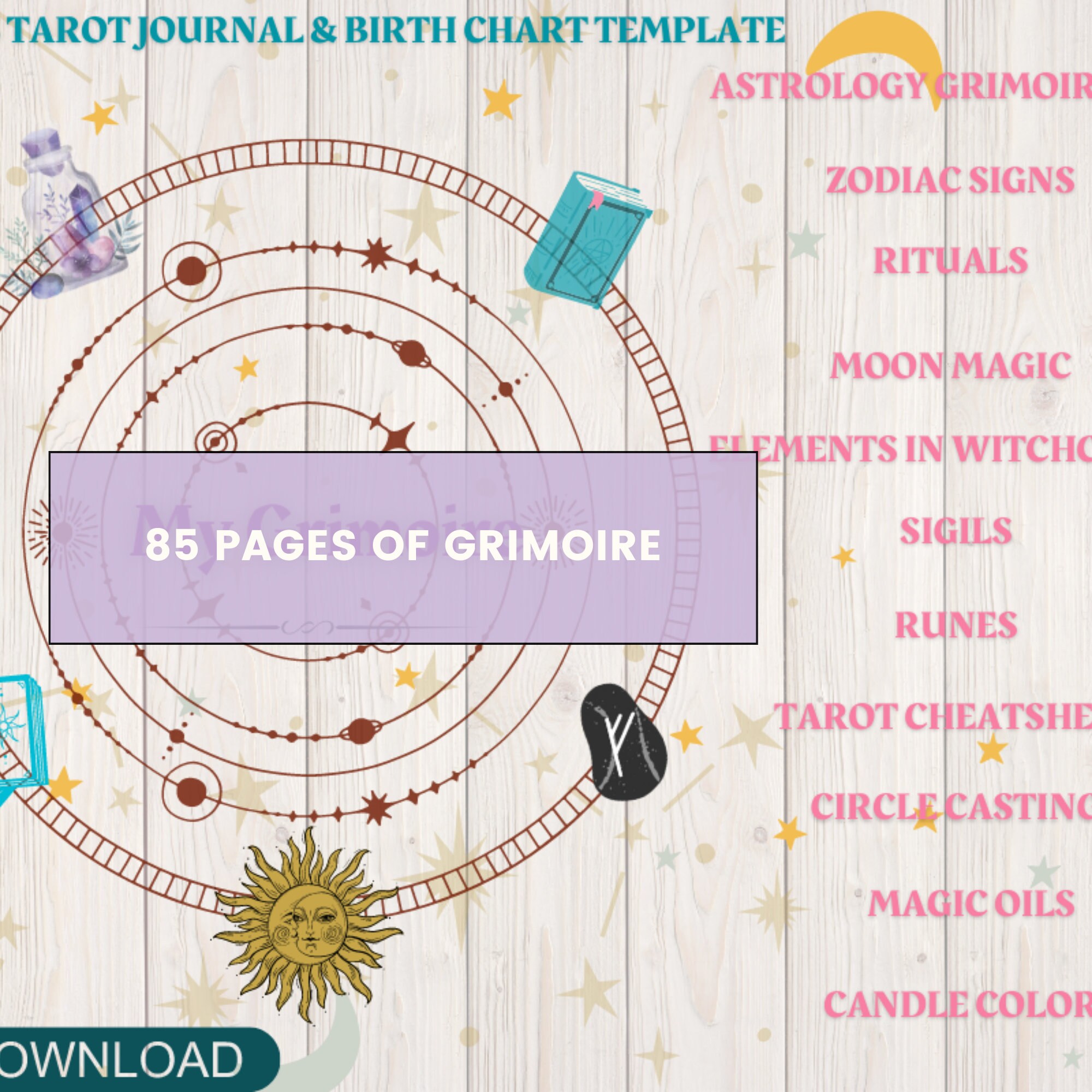 All the Pages In The Shop Book of Shadows Page| Blank Grimoire Template | BOS Printable