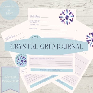 Crystal Grid Journal| Blanko Grimoire Vorlage | BOS Printable
