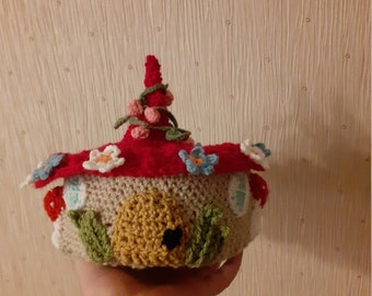 Fairy House/ Cottage/ Doll House/ Storage box/ Jewelry box/ Sewing Box Crochet Pattern DIGITAL DOWNLOAD