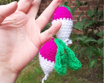 Boucles d’oreilles au crochet radis
