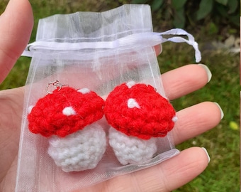 Mushroom Crochet Earrings
