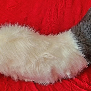 White and Dark Gray Wolf Tail