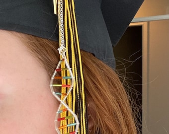 Science DNA Double Helix beaded graduation tassel decorative charm